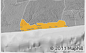 Political 3D Map of Jacqueville, desaturated