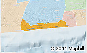Political 3D Map of Jacqueville, lighten