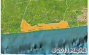 Political 3D Map of Jacqueville, satellite outside