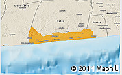 Political 3D Map of Jacqueville, shaded relief outside