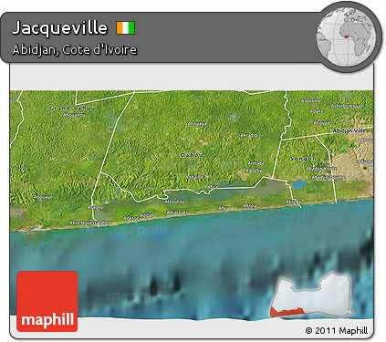 Satellite 3D Map of Jacqueville