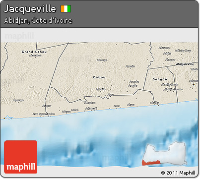 Shaded Relief 3D Map of Jacqueville