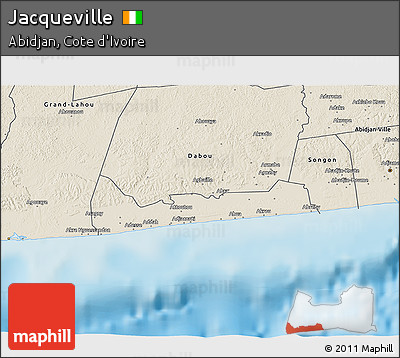 Shaded Relief 3D Map of Jacqueville