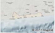 Shaded Relief 3D Map of Jacqueville, semi-desaturated