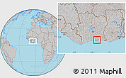 Gray Location Map of Jacqueville, within the entire country