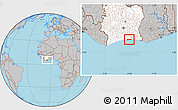 Gray Location Map of Jacqueville, highlighted country