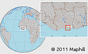Gray Location Map of Jacqueville, highlighted parent region, within the entire country