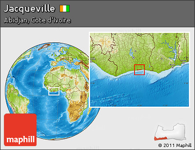 Physical Location Map of Jacqueville