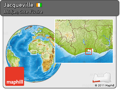 Physical Location Map of Jacqueville, highlighted parent region, within the entire country