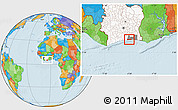 Political Location Map of Jacqueville, highlighted country, highlighted parent region