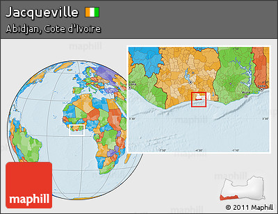 Political Location Map of Jacqueville, highlighted parent region