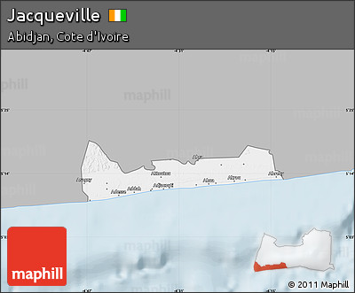 Gray Map of Jacqueville, single color outside
