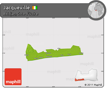 Physical Map of Jacqueville, cropped outside