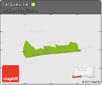 Physical Map of Jacqueville, cropped outside