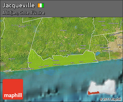 Physical Map of Jacqueville, satellite outside