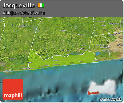 Physical Map of Jacqueville, satellite outside
