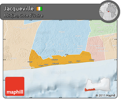 Political Map of Jacqueville, lighten