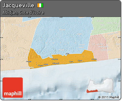 Political Map of Jacqueville, lighten