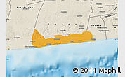 Political Map of Jacqueville, shaded relief outside