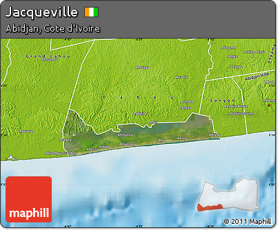 Satellite Map of Jacqueville, physical outside