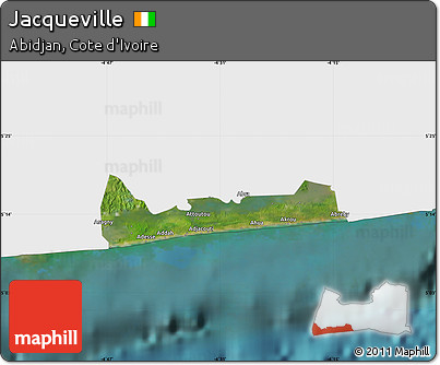 Satellite Map of Jacqueville, single color outside