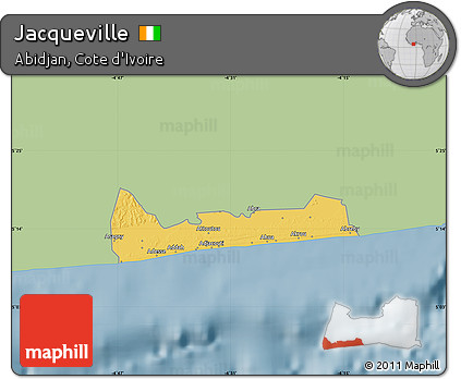 Savanna Style Map of Jacqueville, single color outside