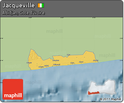 Savanna Style Map of Jacqueville, single color outside
