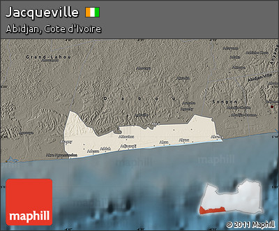 Shaded Relief Map of Jacqueville, darken