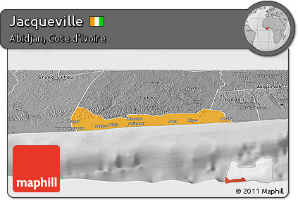 Political Panoramic Map of Jacqueville, desaturated