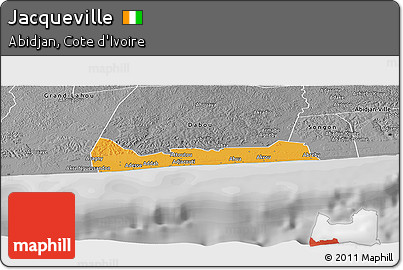 Political Panoramic Map of Jacqueville, desaturated