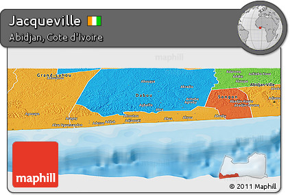 Political Panoramic Map of Jacqueville