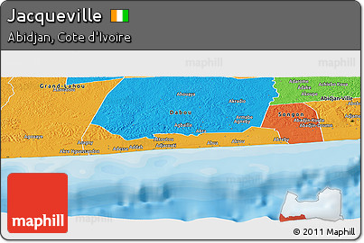 Political Panoramic Map of Jacqueville