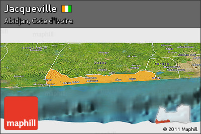 Political Panoramic Map of Jacqueville, satellite outside