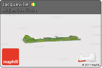 Satellite Panoramic Map of Jacqueville, cropped outside