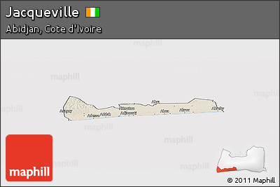 Shaded Relief Panoramic Map of Jacqueville, cropped outside