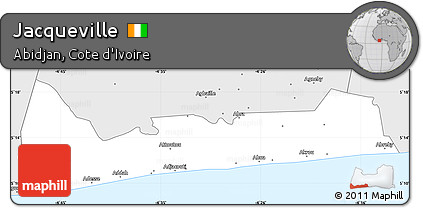 Silver Style Simple Map of Jacqueville
