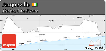 Silver Style Simple Map of Jacqueville