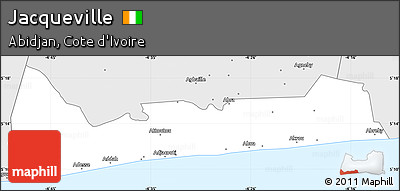 Silver Style Simple Map of Jacqueville