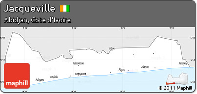 Silver Style Simple Map of Jacqueville, single color outside