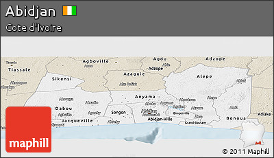 Classic Style Panoramic Map of Abidjan