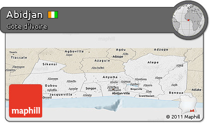 Classic Style Panoramic Map of Abidjan