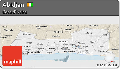 Classic Style Panoramic Map of Abidjan
