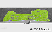 Physical Panoramic Map of Abidjan, darken, desaturated