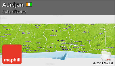 Physical Panoramic Map of Abidjan