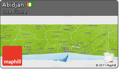 Physical Panoramic Map of Abidjan