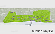 Physical Panoramic Map of Abidjan, lighten, semi-desaturated