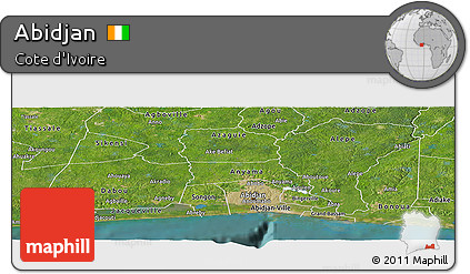 Satellite Panoramic Map of Abidjan