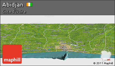 Satellite Panoramic Map of Abidjan