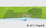 Satellite Panoramic Map of Abidjan, physical outside