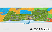 Satellite Panoramic Map of Abidjan, political outside